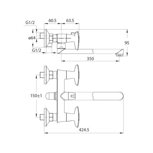 Смеситель для ванны IDDIS Copter (COPSBL2i10WA)