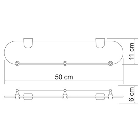 Полка стеклянная с бортиком WasserKRAFT Berkel K-6844
