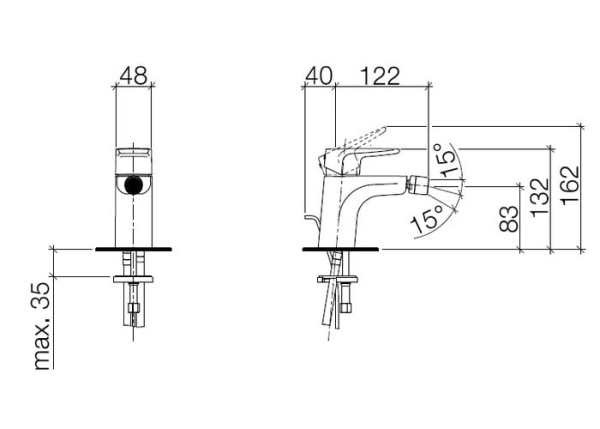 Смеситель для биде Dornbracht Subway 33600935-00