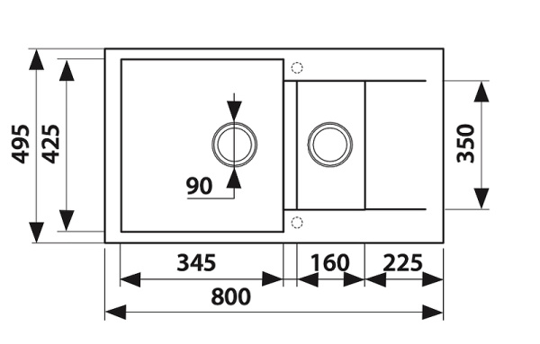 Мойка-Мраморная  (двойная) "KAISER"  KM2M-5080 Sand, бежевый