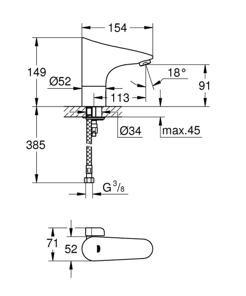 Инфракрасная электроника для раковины со смешиванием 6V, Grohe Europlus E 36207 001 (36207001) Инфракрасная электроника для раковины со смешиванием 6V, Grohe Europlus E 36207 001 (36207001)