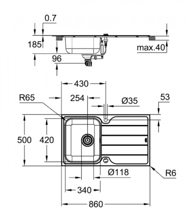Мойка для кухни Grohe K500 Minta 31573SD1