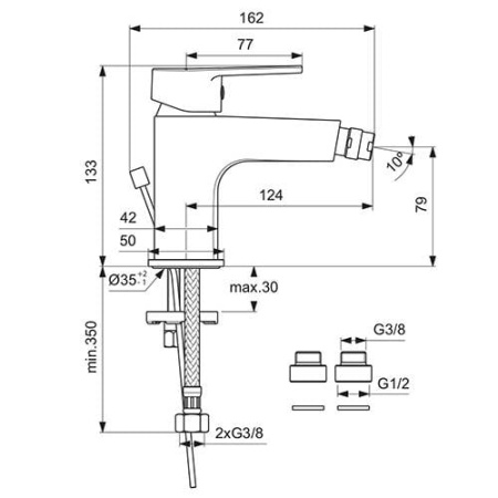 Смеситель для биде Vidima Hype BA397AA