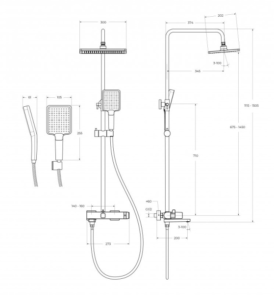 Комплект смесителей для ванной комнаты BelBagno ARDENTE-VSCM/LVM-CRM Комплект смесителей для ванной комнаты BelBagno ARDENTE-VSCM/LVM-CRM