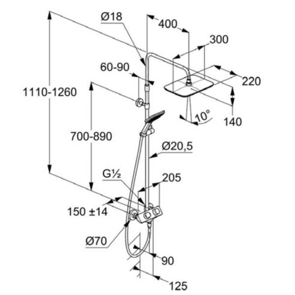 Душевая система Kludi Cockpit 8005005-00