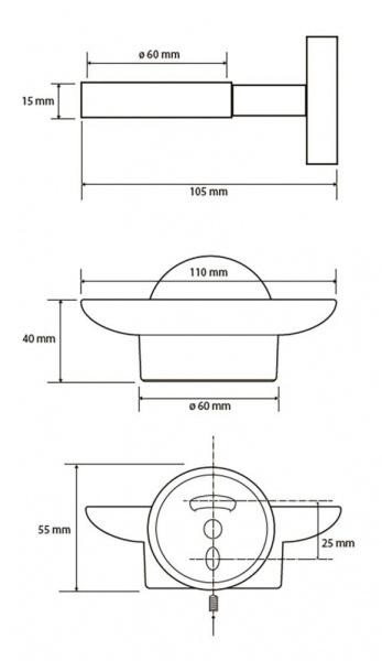 Мыльница стеклянная Bemeta Omega 104108042