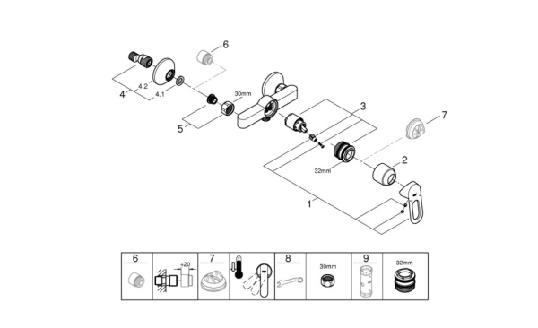 Смеситель для душа Grohe BauLoop 23634 000 (23634000) хром