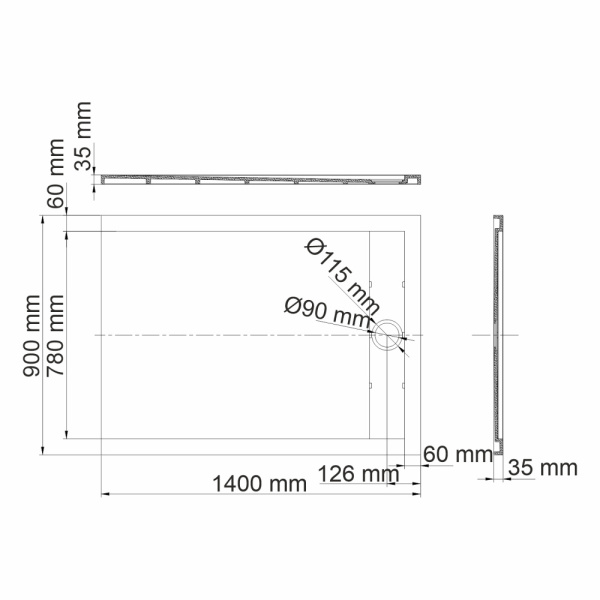 Душевой поддон (140х90) WasserKRAFT Rhin 44T36 Душевой поддон (140х90) WasserKRAFT Rhin 44T36