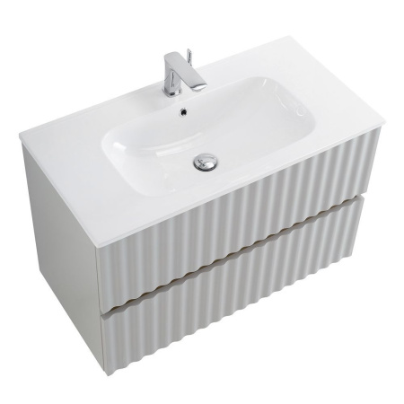 База под раковину Art&Max Еlegant AM-ELEGANT-900-2C-SO-GCM-LED Светло-серый матовый
