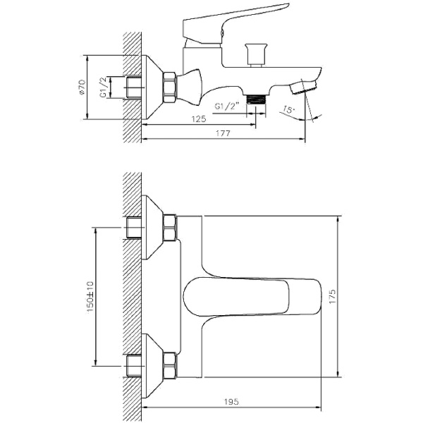 Смеситель для ванны ESKO DELHI DL 54