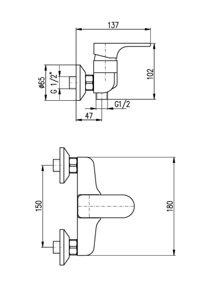 Смеситель для душа Rav Slezak Yukon YU180.5CMAT