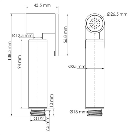 Гигиеническая лейка WasserKRAFT Mindel A232
