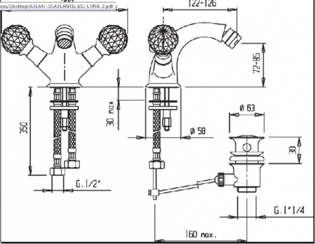Смеситель для биде Cezares Atlantis ATLANTIS-BS1-02-Sw