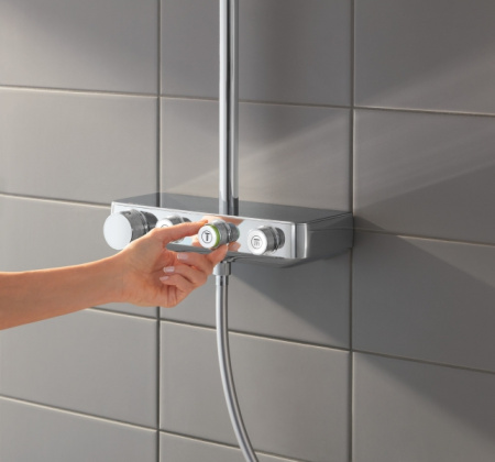Душевая система с термостатом для настенного монтажа Grohe Euphoria SmartControl System 310 Cube  Duo 1002086359