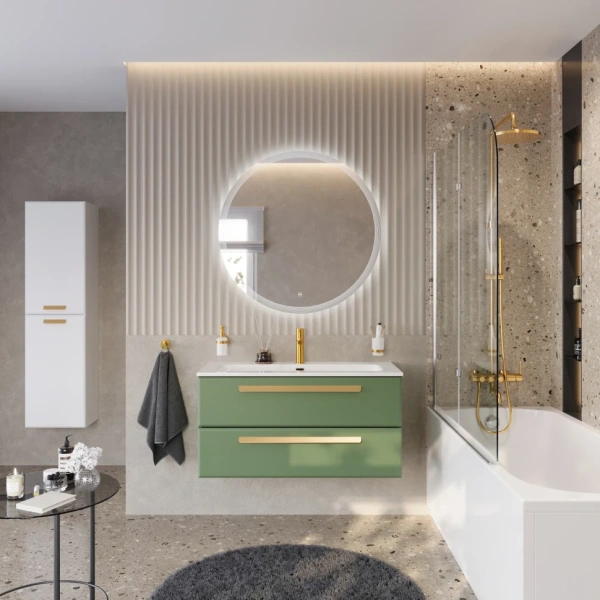 Тумба под раковину Cezares ECO-CER-N-1000-2C-SO-PS-P Фисташковый Софт без ручек