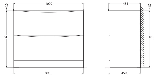 База под раковину напольная BelBagno ACQUA-1000-2C-PIA-BL Bianco Lucido