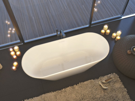 Ванна из литого мрамора ALPEN Bergamo 170 в комплекте с сифоном BER-170M