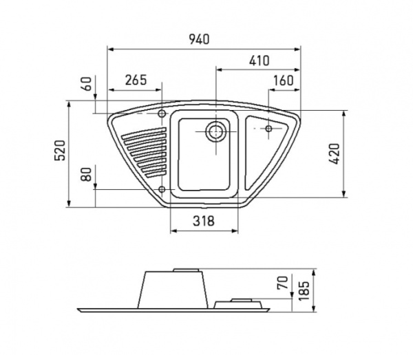 Кухонная мойка Акватон Лория зеленая 1A715032LR120