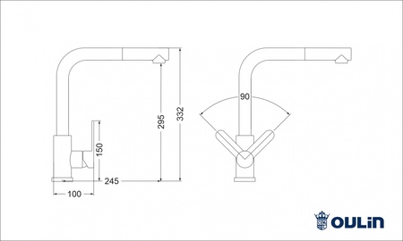 Смеситель для кухни Oulin OL-8607S