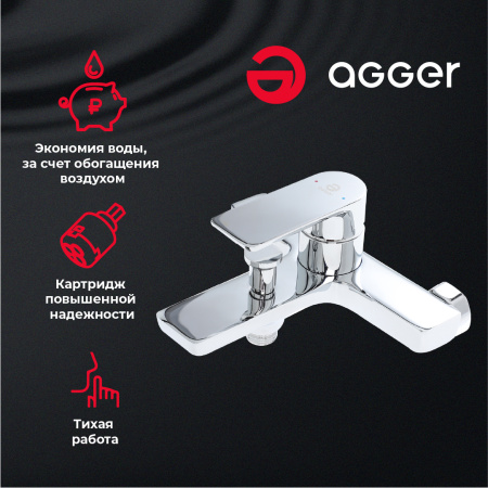 Смеситель для ванны однорычажный Agger Brilliant A0310000 хром