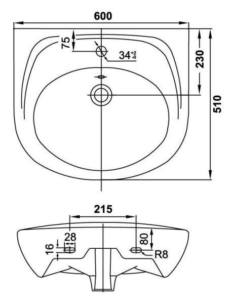 Раковина Misty Женева 60 CDB00006777