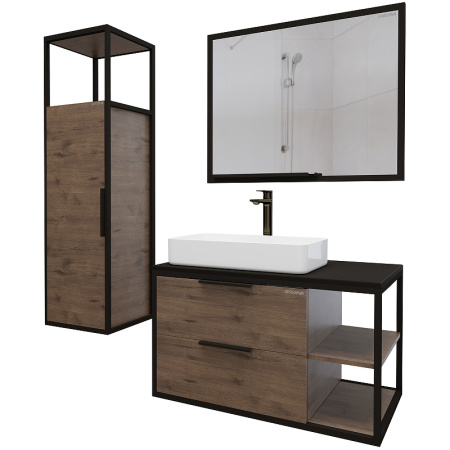 Пенал подвесной Grossman ЛОФТ 304001 веллингтон/металл черный