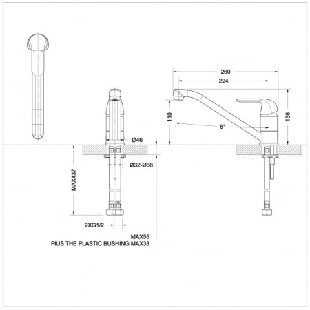 Смеситель для кухни Bravat Simple F7135193CP-RUS