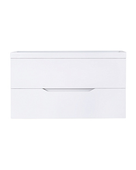 Тумба подвесная c раковиной Orange Line Li-100Tuw+RA100 белый матовый