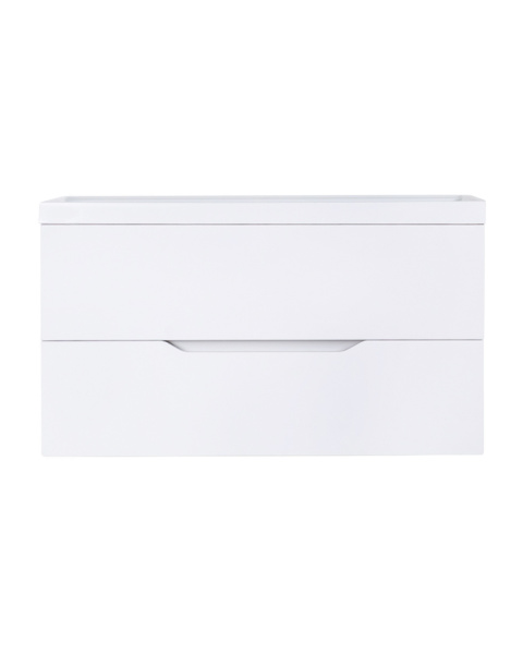 Тумба подвесная c раковиной Orange Line Li-100Tuw+RA100 белый матовый