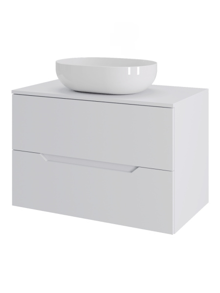 Тумба с раковиной подвесная 70 см, Orange Line Li-70TuwMDF+B05-480W белый