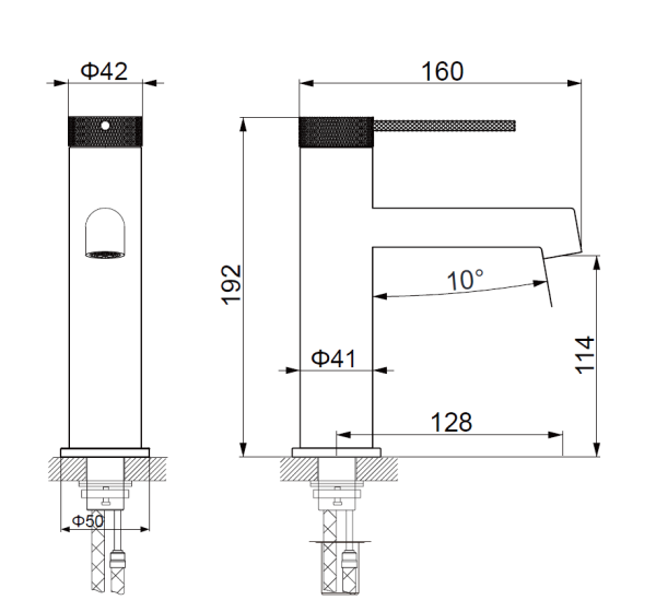Смеситель для раковины Vincea Рим (Rim) VBF-2RM1BG однорычажный, брашированное золото