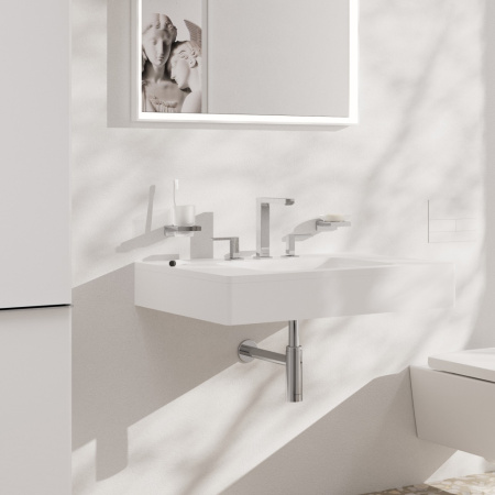 Смеситель для раковины на 3 отверстия с донным клапаном Push-Open Hansgrohe Tecturis E 73030000 хром