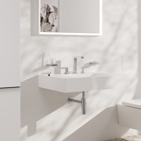 Смеситель для раковины на 3 отверстия с донным клапаном Push-Open Hansgrohe Tecturis E 73030000 хром