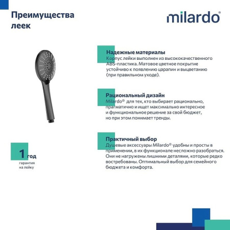 Ручной душ Milardo Ideal Spa 5F ILS5FBRM18