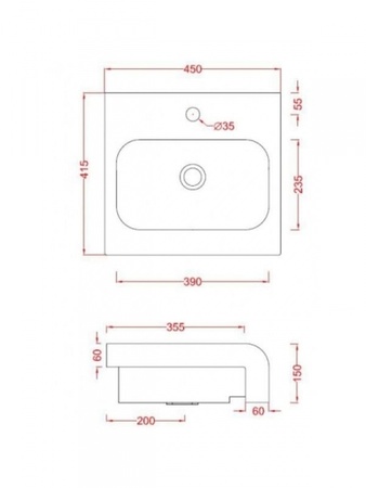 Раковина подвесная ArtCeram La Fontana LFL004 01;00 (L045)