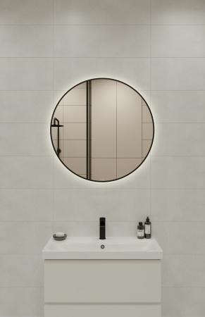 Зеркало Cersanit ECLIPSE smart 80x80 в черной рамке 64147