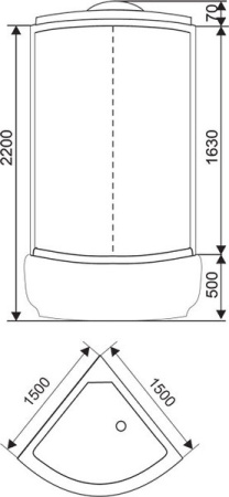 Душевая кабина (150х150х220) Arcus AS-116