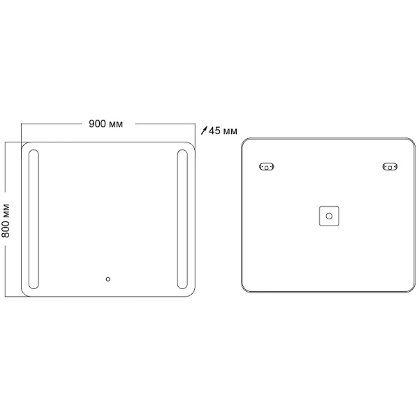 Зеркало (90х80) Grossman Lara 139080 LED с сенсорным выключателем и гравировкой