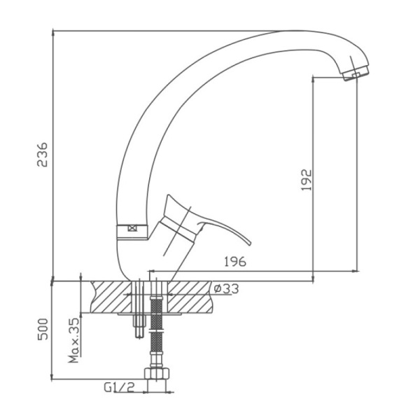 Смеситель для кухни Cron CN4114 Смеситель для кухни Cron CN4114