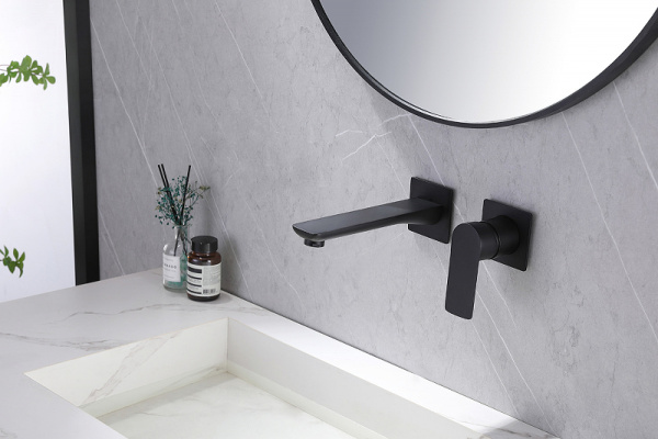 Смеситель ABBER Weiss Insel AF8082B для раковины скрытого монтажа, черный матовый