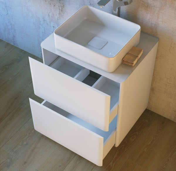 Тумба под раковину RAVAL Pure 56 напольная Белая Pur.01.56/N/W