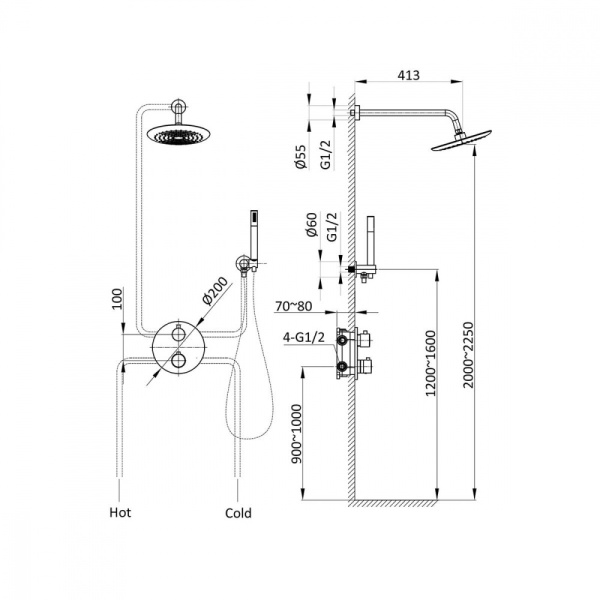 Душевой комплект Vincea VSFW-101TCH Душевой комплект Vincea VSFW-101TCH