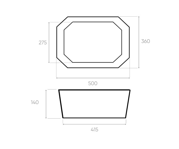 Накладная раковина (50х36) Bronze de Luxe Silver Cell 1398SL