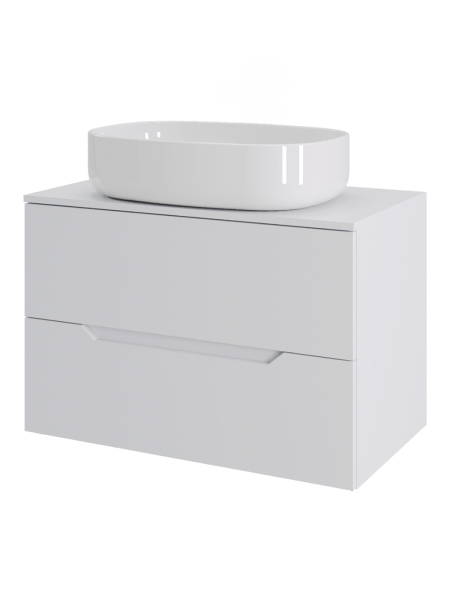 Тумба с раковиной подвесная 70 см, Orange Line Li-70TuwMDF+B08-600W белый