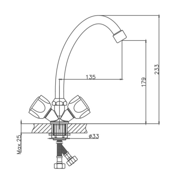 Смеситель для кухни Cron CN4009-2 Смеситель для кухни Cron CN4009-2