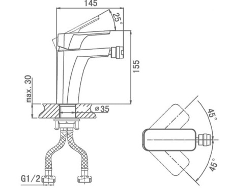 Смеситель для биде D&K Berlin Freie (DA1432201)