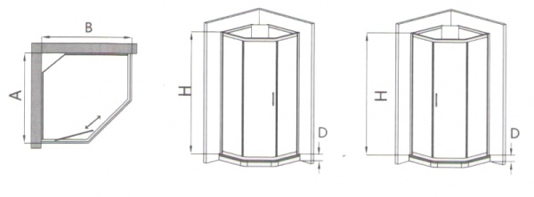 Душевая кабина хром матовый 100х100х207 RGW 2819