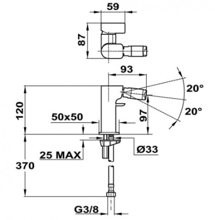 Смеситель для биде Teka Formentera 626260200 (62.626.02.00)