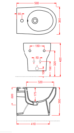 Биде подвесное ArtCeram Azzurra Smarty SMB001 01 00bi*0