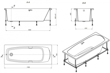 Акриловая ванна Roca Sureste (170х70) ZRU9302769